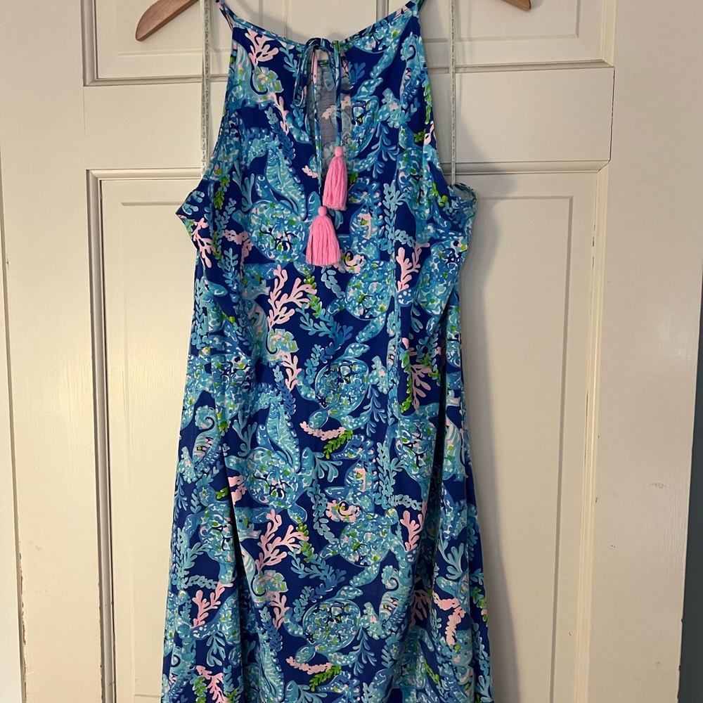 Lilly Pulitzer Margo Swing Dress in Corsica Blue Turtle Villa print. - XL - Picture 2 of 3